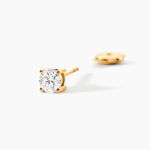 Boucles D'oreilles Puces 4 Griffes Or Jaune Diamant Synthetique - Clous d'oreilles Femme | Histoire d&rsquo;Or