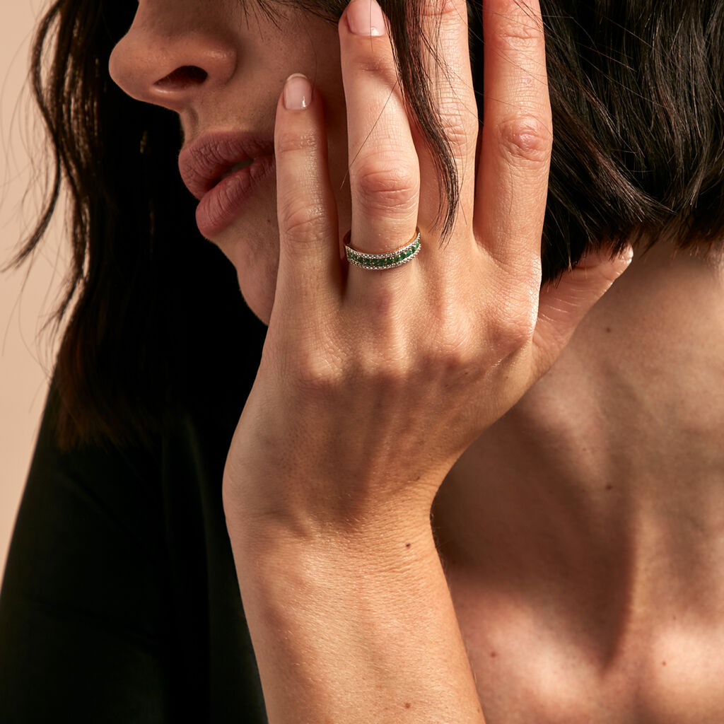 Bague Amias Or Jaune Emeraude Diamant - Bagues avec pierre Femme | Histoire d’Or