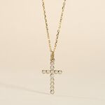 Pendentif Canice Croix Or Jaune Oxyde De Zirconium - Pendentifs Communion Femme | Histoire d&rsquo;Or