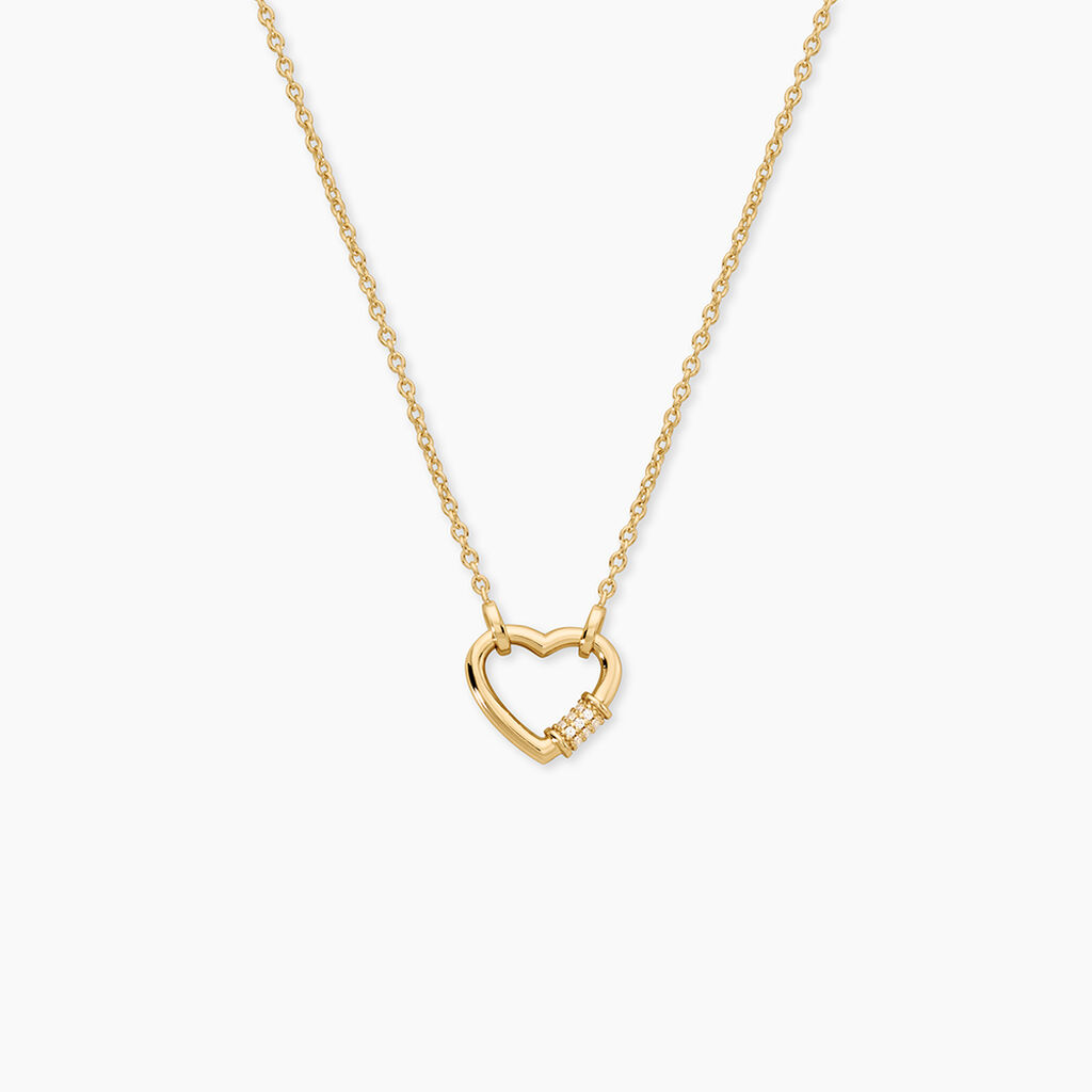 Collier Minie Argent Dor&eacute; A L'Or 750/1000 Oxyde De Zirconium - F&ecirc;te des m&egrave;res Femme | Histoire d&rsquo;Or