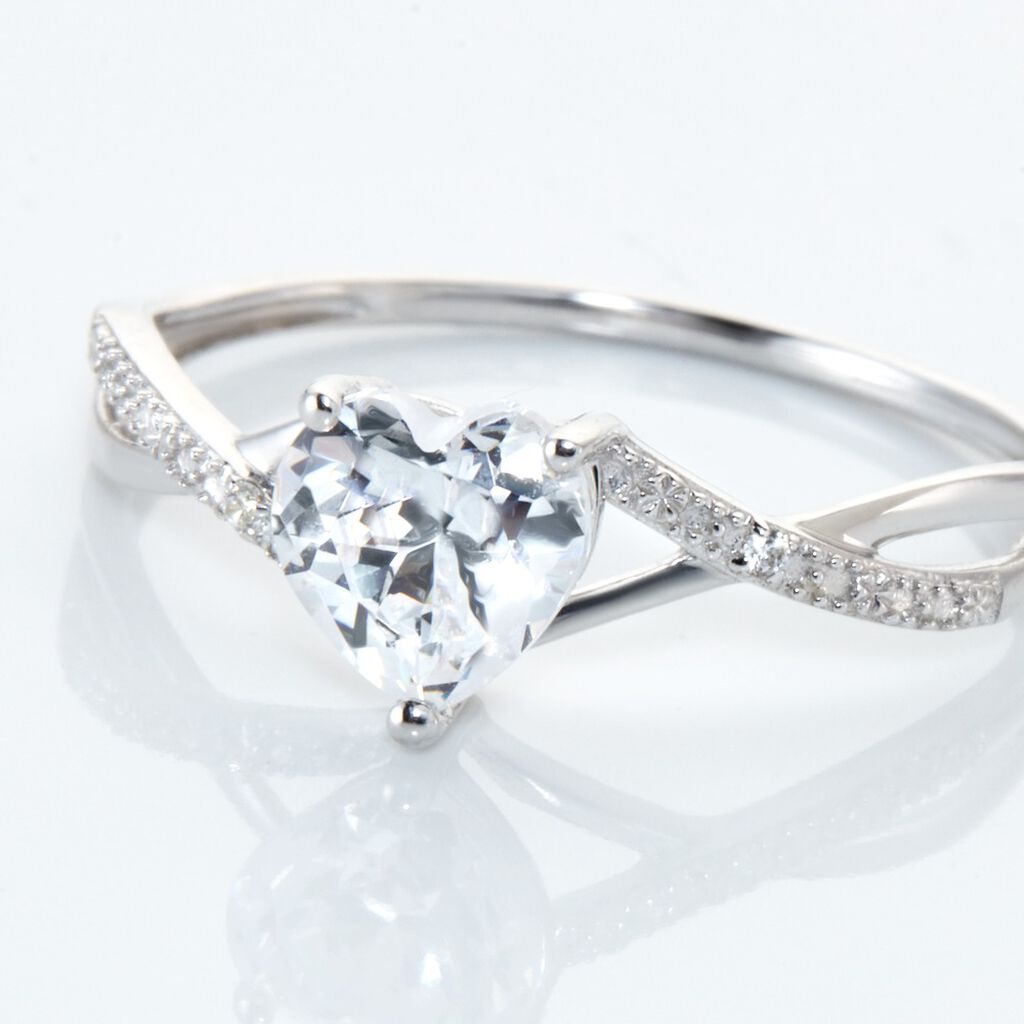 Bague Or Blanc Clothilde Oxyde De Zirconium - Bagues solitaires Femme | Histoire d&rsquo;Or