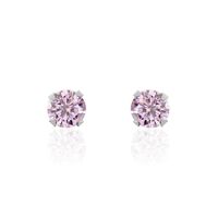 Boucles D'oreilles Puces Or Blanc Oxydes De Zirconium