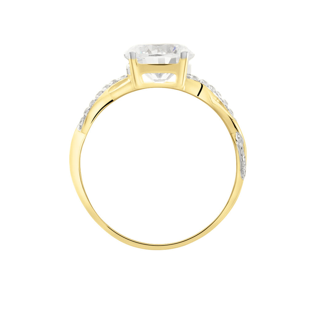 Bague Solitaire Caralyn Or Jaune Oxyde De Zirconium - Bagues solitaires Femme | Histoire d&rsquo;Or