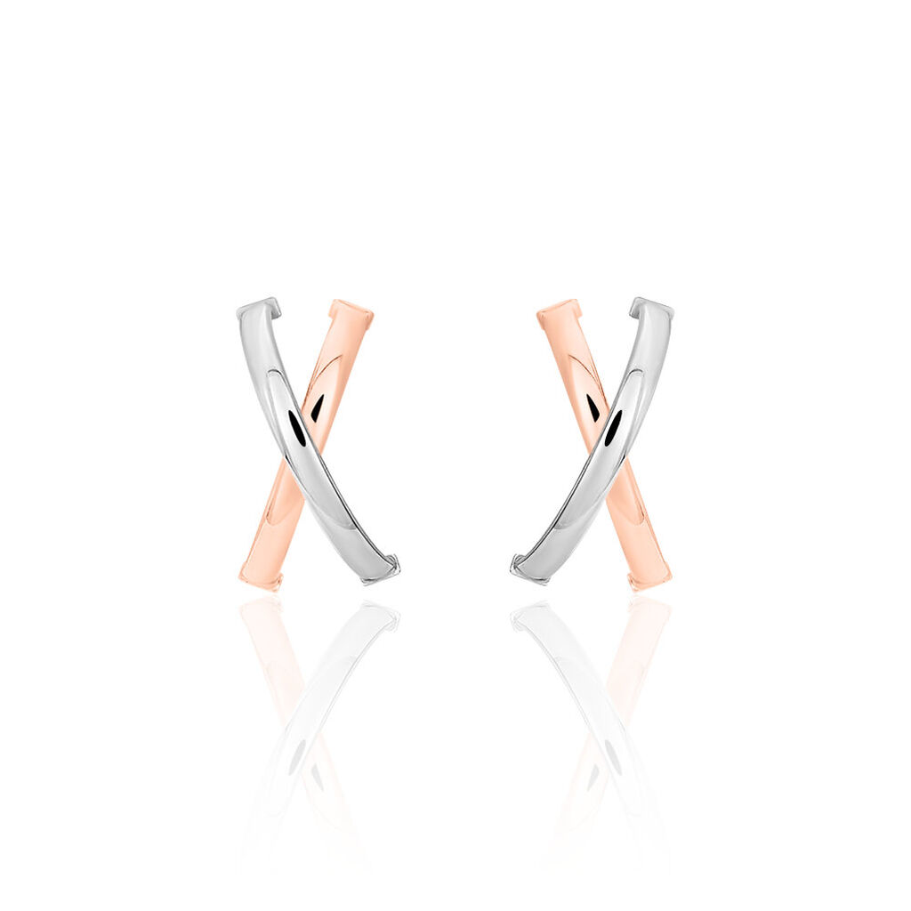 Créoles Bleona Croisees Or Bicolore - Boucles d'oreilles créoles Femme | Histoire d’Or