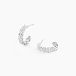Cr&eacute;oles Fergal Argent Blanc Oxyde De Zirconium - Boucles d'oreilles cr&eacute;oles Femme | Histoire d&rsquo;Or