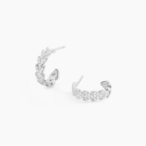 Cr&eacute;oles Fergal Argent Blanc Oxyde De Zirconium - Boucles d'oreilles cr&eacute;oles Femme | Histoire d&rsquo;Or