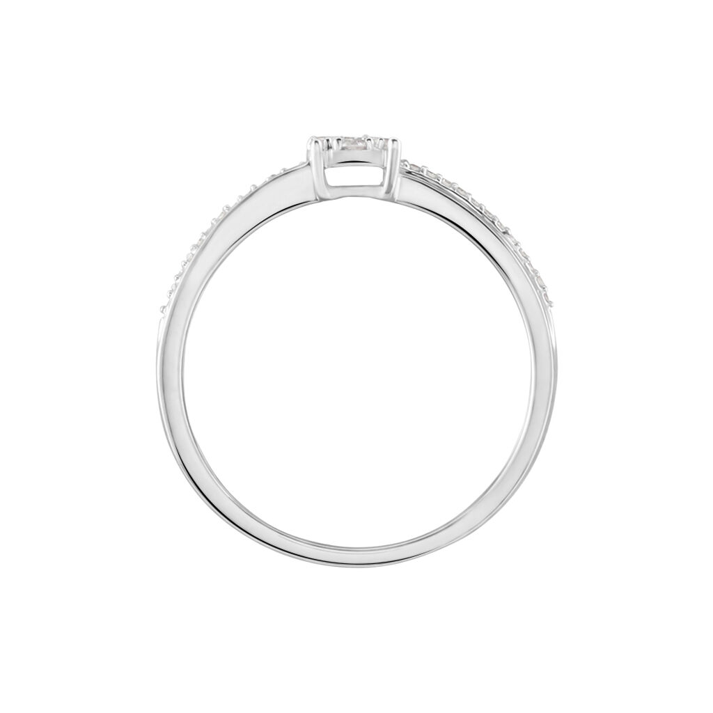Bague Or Blanc Rosalane Diamants - Bagues avec pierre Femme | Histoire d’Or