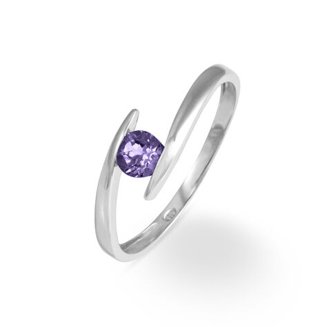 Bague Tiphaine Or Blanc Amethyste - Bagues solitaires Femme | Histoire d’Or