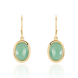 Boucles D'oreilles Pendantes Veina Plaqué Or Jaune Aventurine - Boucles d'oreilles fantaisie Femme | Histoire d’Or