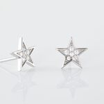 Boucles D'oreilles Puces Argent Blanc Katou Oxydes De Zirconium - Boucles d'oreilles fantaisie Femme | Histoire d&rsquo;Or