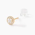 Boucles D'oreilles Puces Edmee Or Jaune Oxyde De Zirconium - Clous d'oreilles Femme | Histoire d&rsquo;Or