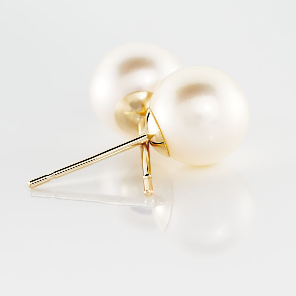 Boucles D'oreilles Puces Suki Or Jaune Perle De Culture - Clous d'oreilles Femme | Histoire d’Or