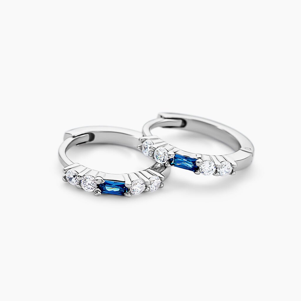 Créoles Felisa Argent Blanc Oxyde De Zirconium - Boucles d'oreilles créoles Femme | Histoire d’Or