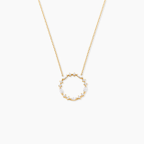 Collier Euphranor Or Jaune Diamant Synth&eacute;tique - Colliers Femme | Histoire d&rsquo;Or