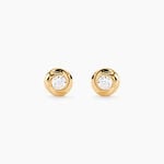 Boucles D'Oreilles Puces Manjula Or Jaune Oxyde De Zirconium - Clous d'oreilles Femme | Histoire d&rsquo;Or