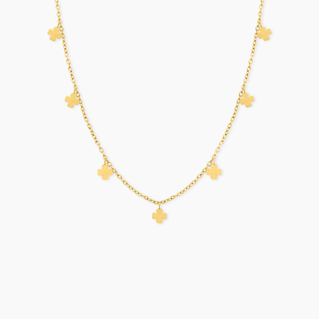 Collier Eva Acier Jaune - Bijoux sans pierre Femme | Histoire d&rsquo;Or