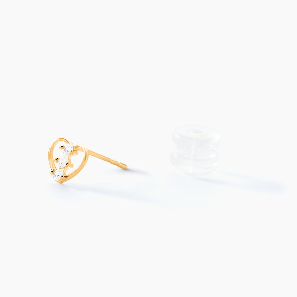 Boucles D'oreilles Puces Konnor Or Jaune Oxyde De Zirconium - Clous d'oreilles Femme | Histoire d’Or
