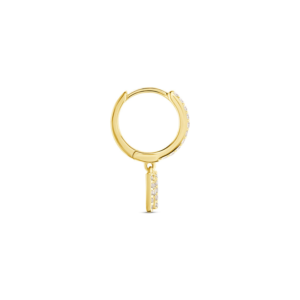 Créole Unitaire Léria Or Jaune Oxydes De Zirconium - Boucles d'oreilles créoles Femme | Histoire d’Or