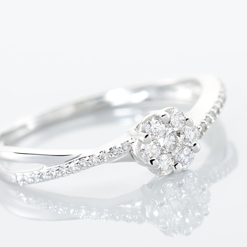 Bague Nusa Or Blanc Diamant - Bagues avec pierre Femme | Histoire d&rsquo;Or