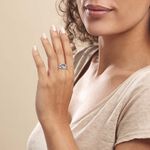 Bague Tina Or Blanc Topaze Et Oxyde De Zirconium - Bagues solitaires Femme | Histoire d&rsquo;Or