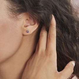 Boucles D'oreilles Puces Argent Rhodié Dwight Oxydes De Zirconium - Boucles d'oreilles fantaisie Femme | Histoire d’Or