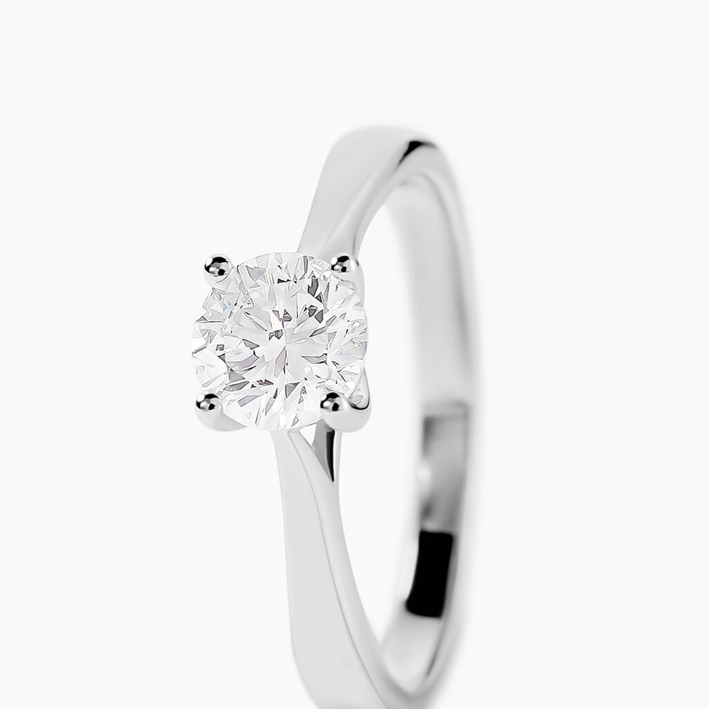 Bague Solitaire Fiona Or Blanc Diamant Synthetique - Bagues solitaires Femme | Histoire d&rsquo;Or