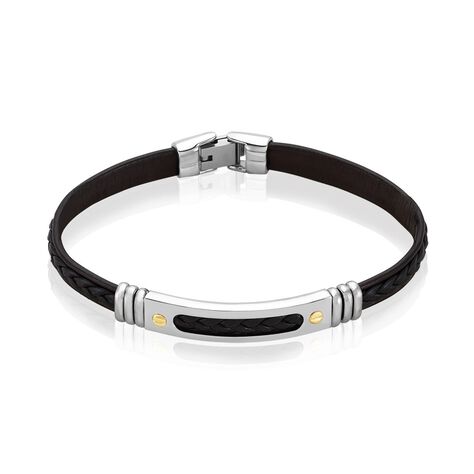 Bracelet Jourdan Cuir Noir - Bracelets Homme | Histoire d’Or