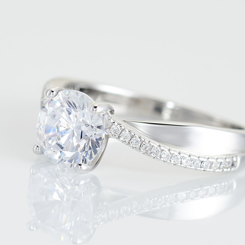 Bague Solitaire Maellyne Argent Blanc Oxyde De Zirconium - Bagues solitaires Femme | Histoire d&rsquo;Or