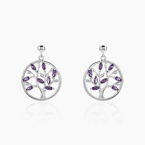 Boucles D'oreilles Pendantes Venka Argent Blanc Oxyde De Zirconium - Boucles d'oreilles fantaisie Femme | Histoire d’Or