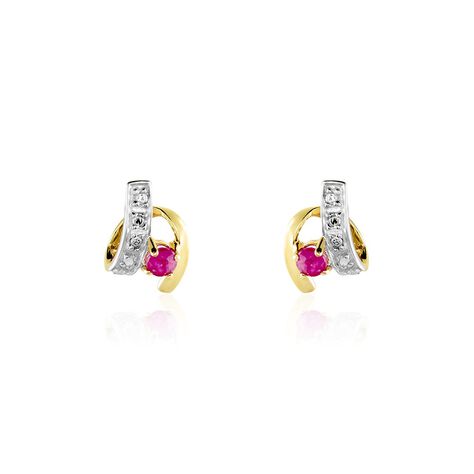 Boucles d'oreilles pendantes Couleur Pierre Rouge • Histoire d'Or