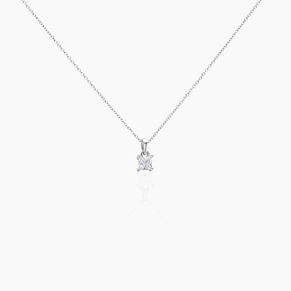 Collier Argent Blanc Jenah Oxyde De Zirconium