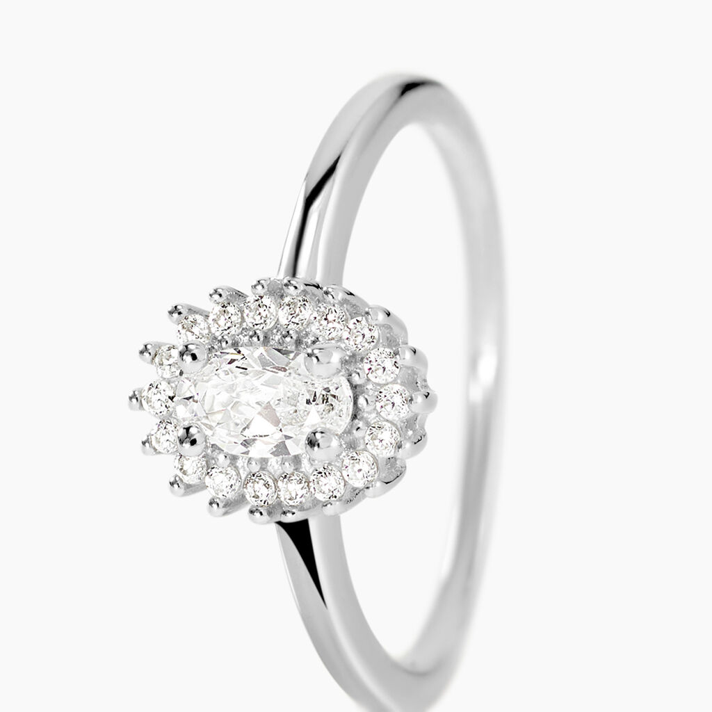Bague Solitaire Shandrany Argent Blanc Oxyde De Zirconium - Bagues solitaires Femme | Histoire d&rsquo;Or