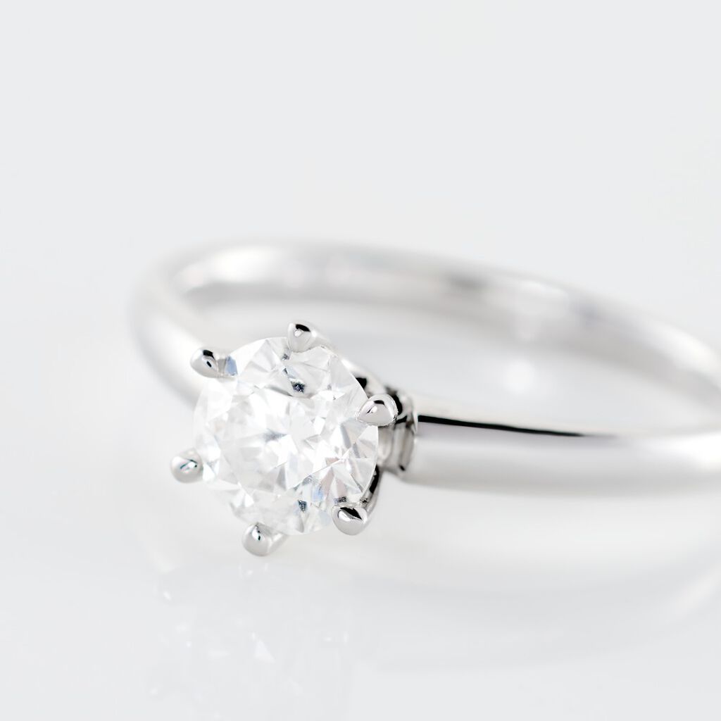 Bague Solitaire Samantha Or Blanc Diamant - Bagues solitaires Femme | Histoire d’Or