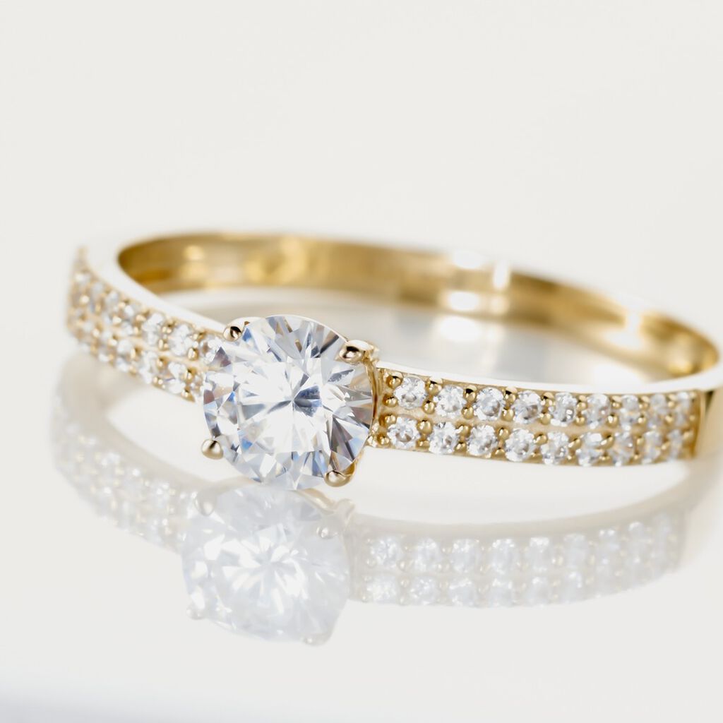 Bague Solitaire Dayna Or Jaune Oxyde De Zirconium - Bagues solitaires Femme | Histoire d’Or