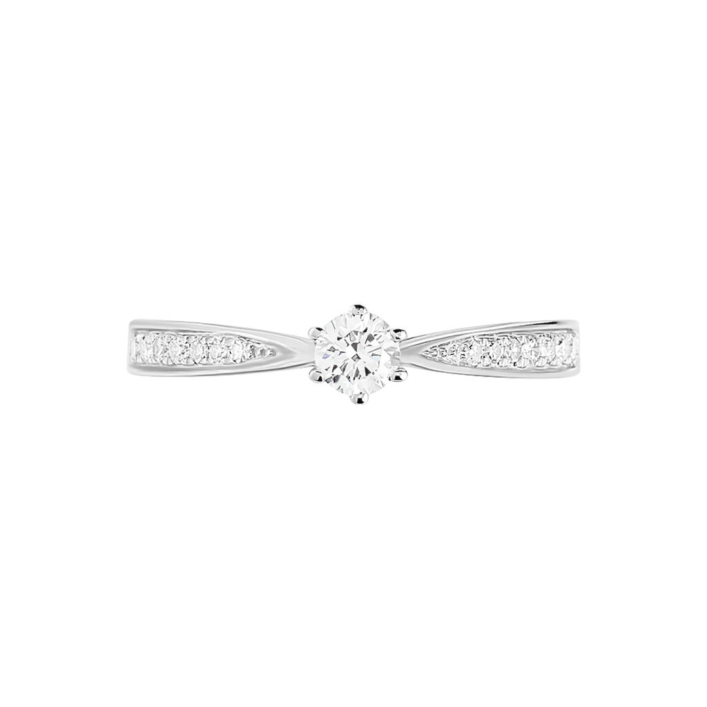 Bague Solitaire Symphonie Or Blanc Diamant - Bagues solitaires Femme | Histoire d’Or