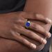 Chevalière Argent Blanc Calisto Lapis Lazuli - Bagues solitaires Homme | Histoire d’Or