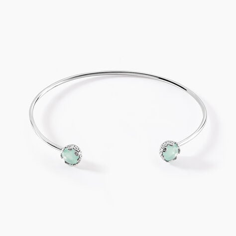 Bracelet Jonc Allyn Argent Blanc Verre - Bracelets joncs Femme | Histoire d&rsquo;Or