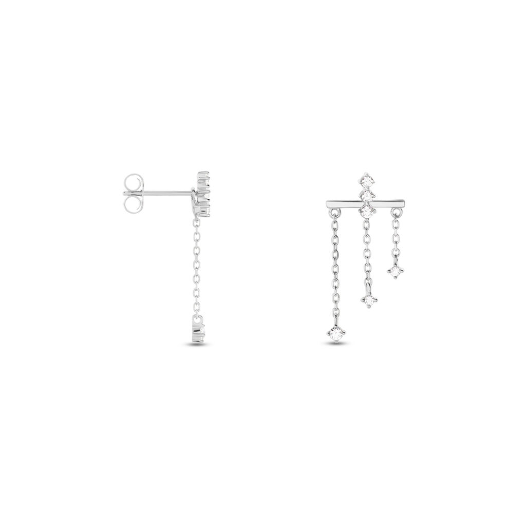 Boucles D'oreilles Pendantes Marsala Argent Blanc Oxyde De Zirconium - Boucles d'oreilles fantaisie Femme | Histoire d’Or