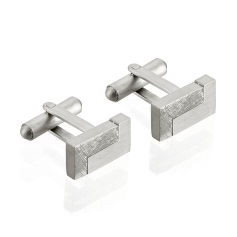 Boutons De Manchette Acier Blanc Julchen - Boutons de manchette Homme | Histoire d’Or