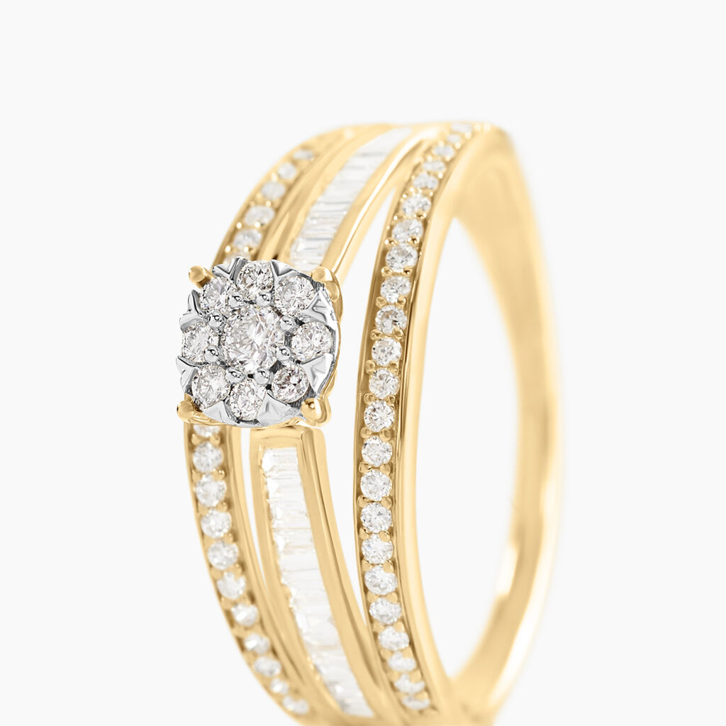 Bague Hopkin Or Jaune Diamant - Bagues avec pierre Femme | Histoire d’Or