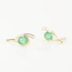 Bijoux D'oreilles Emotion Or Jaune Emeraude Diamant - Clous d'oreilles Femme | Histoire d&rsquo;Or