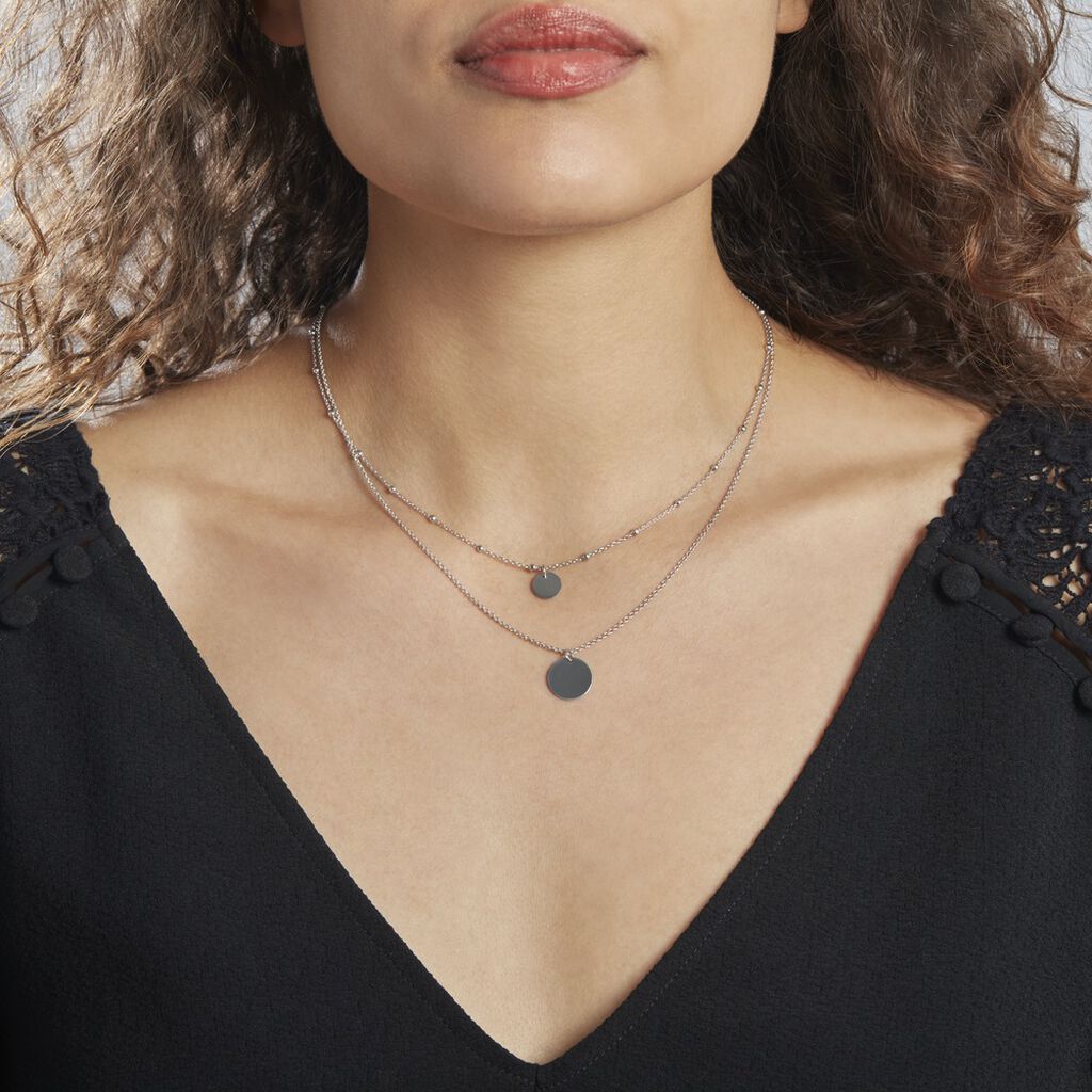 Collier Argent Blanc Mireio - Colliers fantaisie Femme | Histoire d’Or