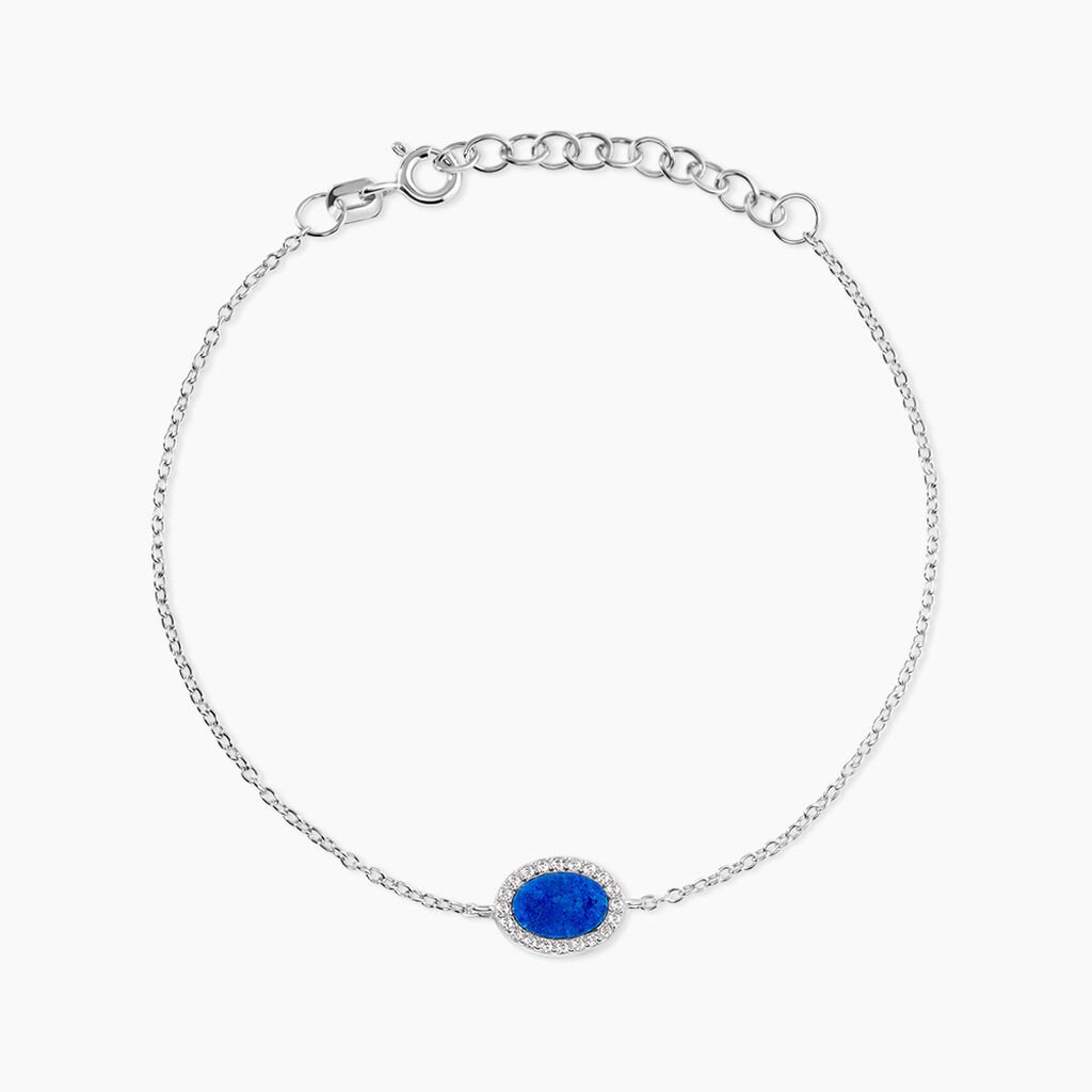 Bracelet Margot Argent Blanc Lapis Lazuli Oxyde De Zirconium - F&ecirc;te des m&egrave;res Femme | Histoire d&rsquo;Or