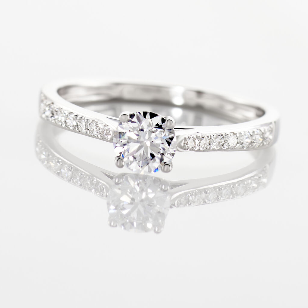Bague Solitaire Hemera Or Blanc Diamant Synthetique - Bagues solitaires Femme | Histoire d&rsquo;Or