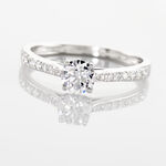 Bague Solitaire Hemera Or Blanc Diamant Synthetique - Bagues solitaires Femme | Histoire d&rsquo;Or