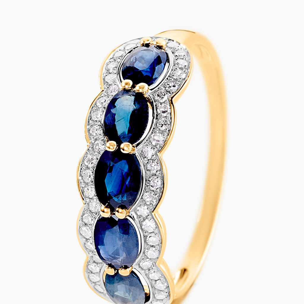 Bague Margaux Or Jaune Saphir Et Diamant - Bagues avec pierre Femme | Histoire d’Or