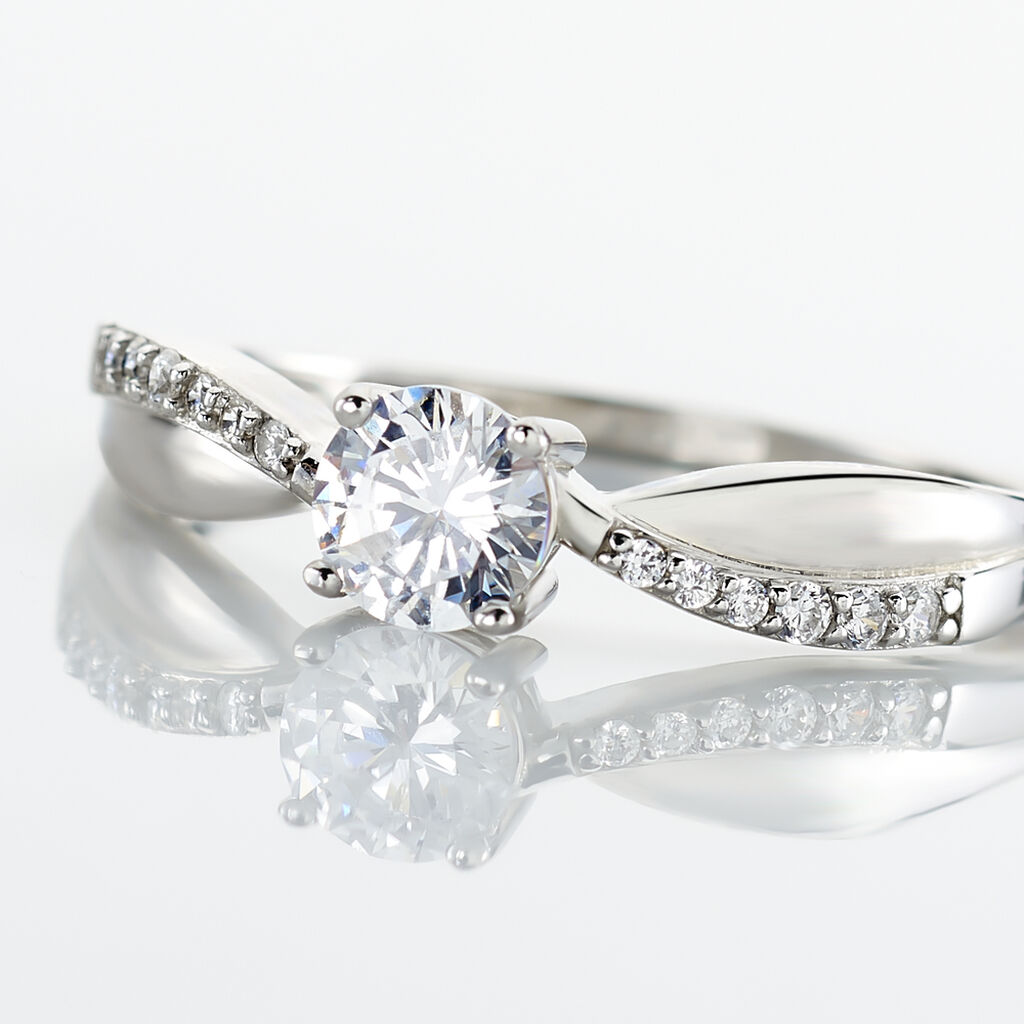 Bague Solitaire Doralicia Argent Blanc Oxyde De Zirconium - Bagues solitaires Femme | Histoire d’Or