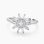 Bague Daisy Argent Blanc Oxyde De Zirconium - Bagues avec pierre Femme | Histoire d&rsquo;Or