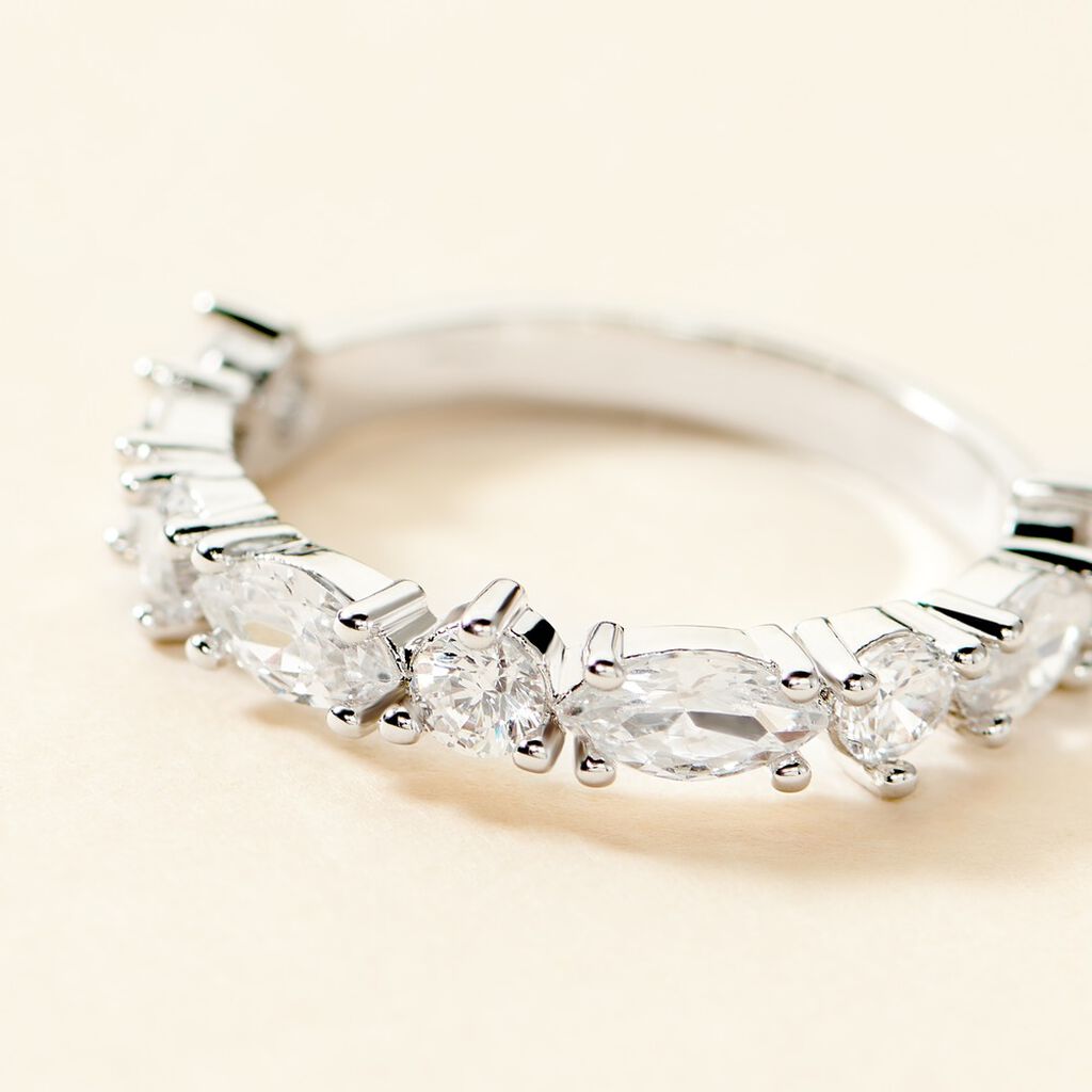 Bague Eclat D'Aurore Argent Blanc Oxyde De Zirconium - Bagues avec pierre Femme | Histoire d&rsquo;Or