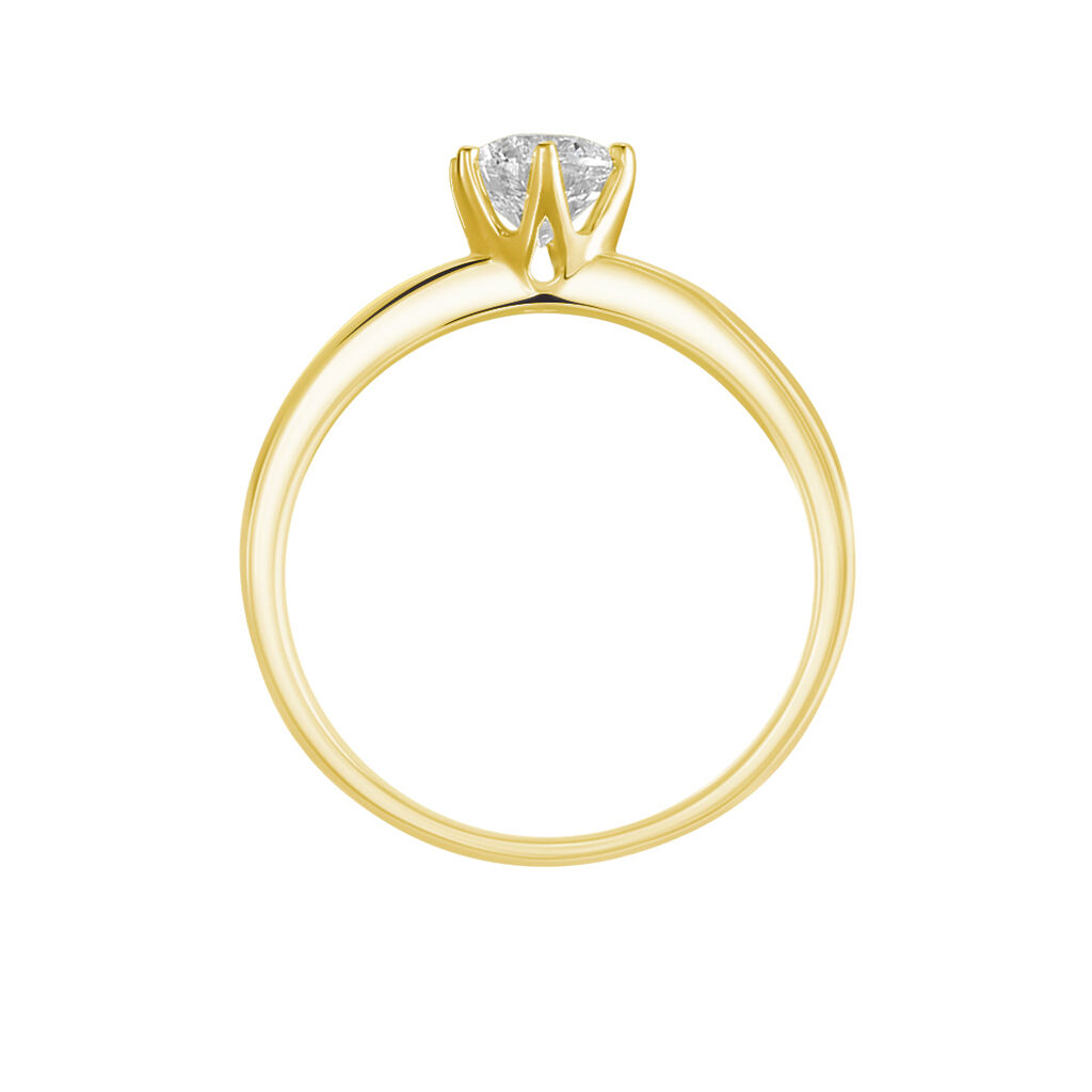 Bague Solitaire Or Jaune Diamant Synthetique - Bagues solitaires Femme | Histoire d&rsquo;Or